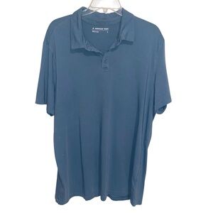 American Giant Shirt Mens Large Made in the USA Polo Blue Cotton Preppy Classic